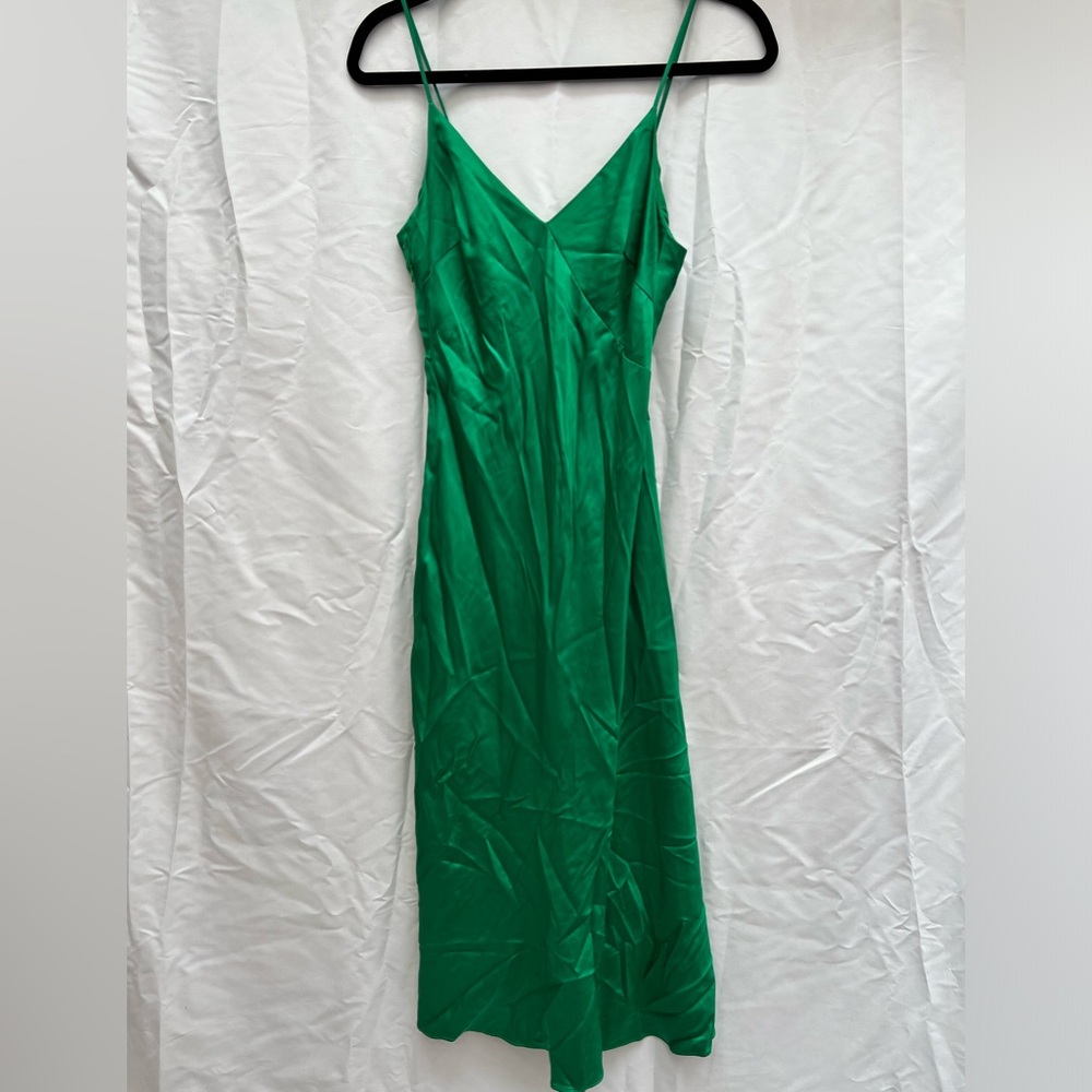 Satin Emerald Green Maxi Tank Top Dress | & Other Stories | Size 4